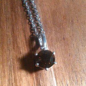 Burnt Topaz Color Swarovski Crystal Necklace